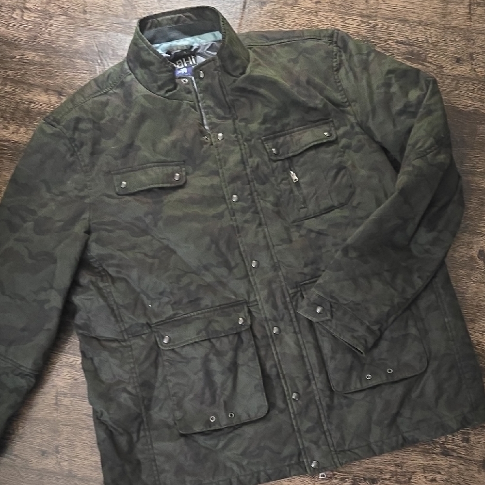 JOHNNIE-O Olive Coburn Utility Camouflage Field Jacket Sz XXL